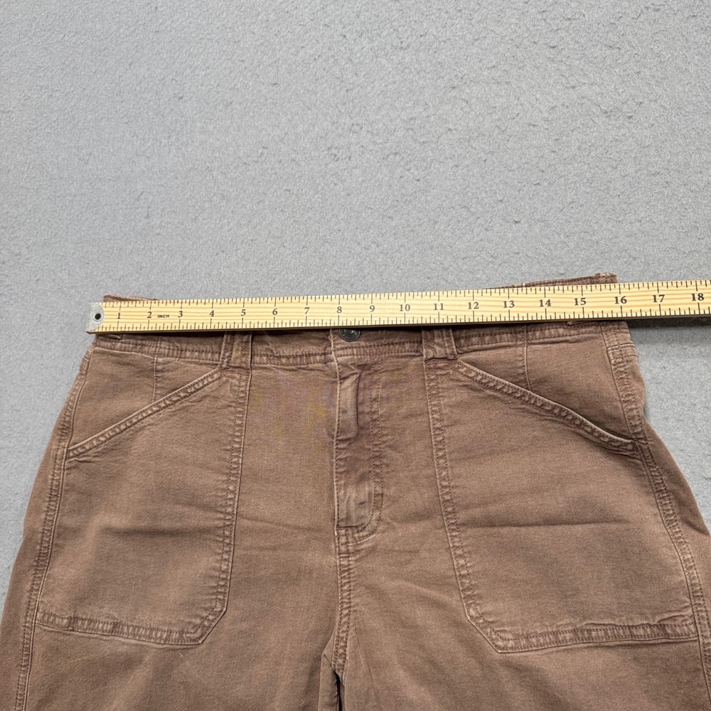 American Eagle Work Pants Women's 10 Brown Wide Leg High Rise Baggy Fit Utility - Picture 4 of 9